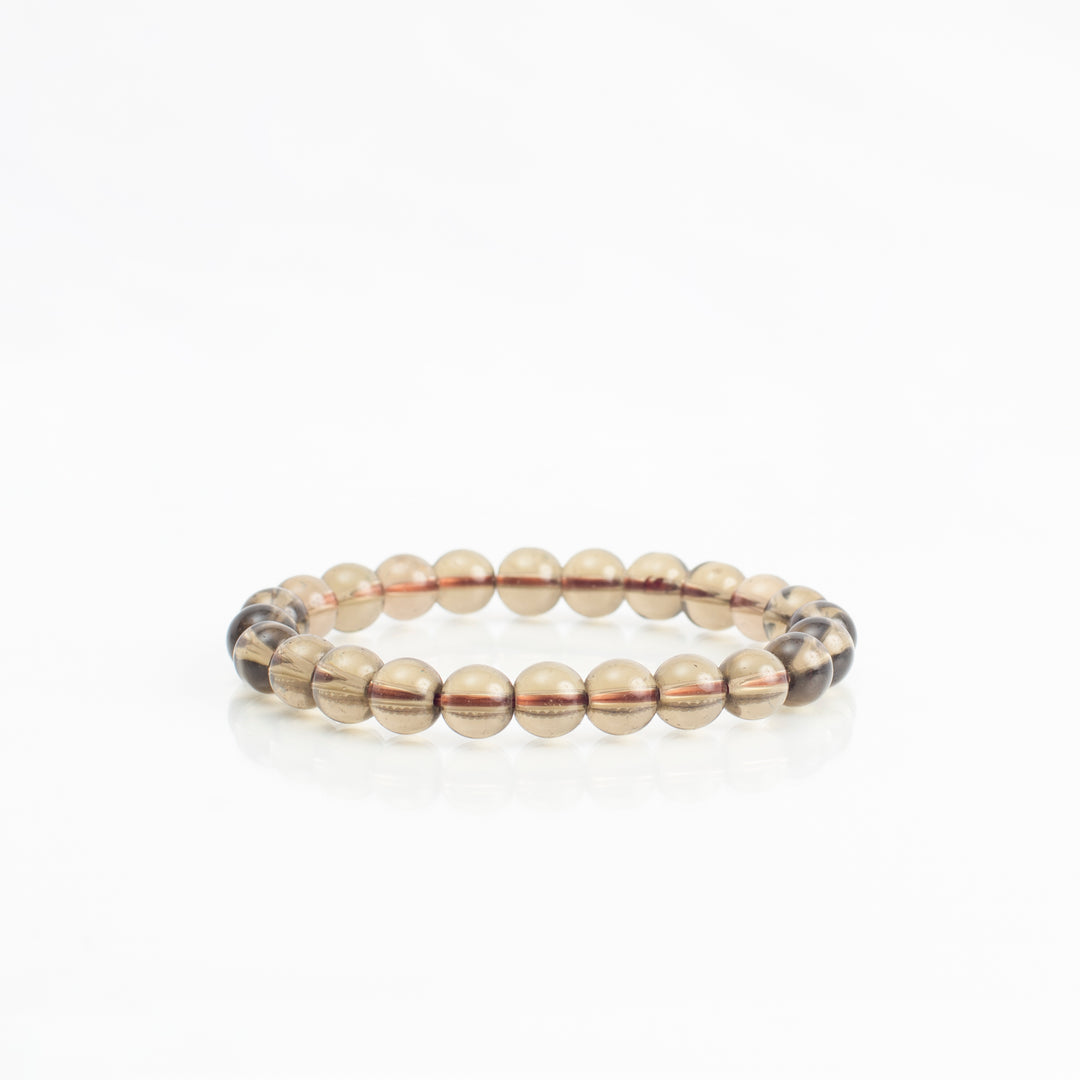 Smokey Quartz Bracelet: Removes Fear - Round Beads 8mm