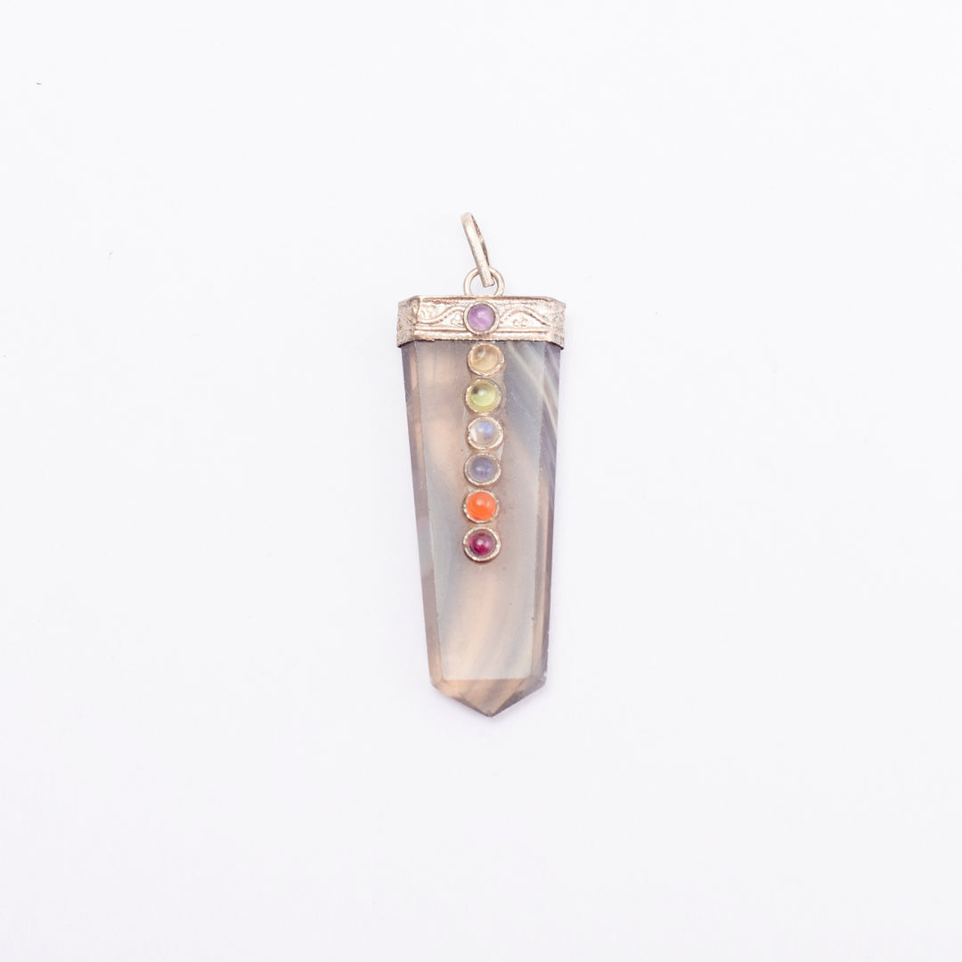 Flat Pencil with Chakra Stones Pendants