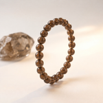Load image into Gallery viewer, Smokey Quartz Bracelet: Round Beads 8mm