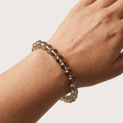 Smokey Quartz Round Cut Beads Bracelet