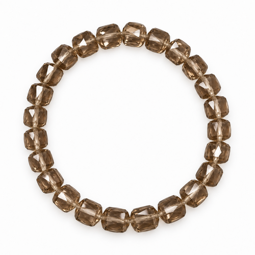 Smokey Quartz Bracelet: Wheel Cut