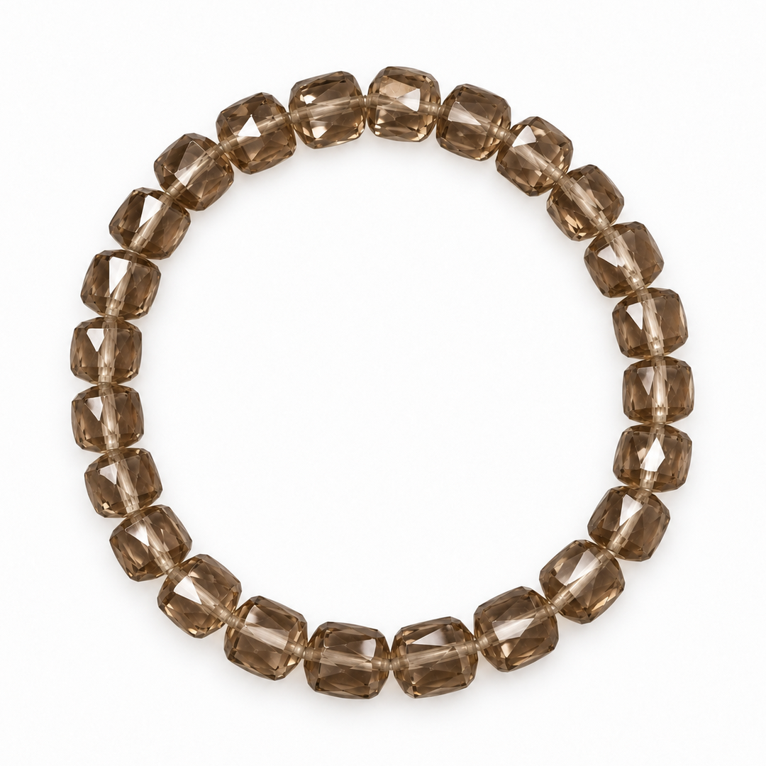 Smokey Quartz Bracelet: Wheel Cut