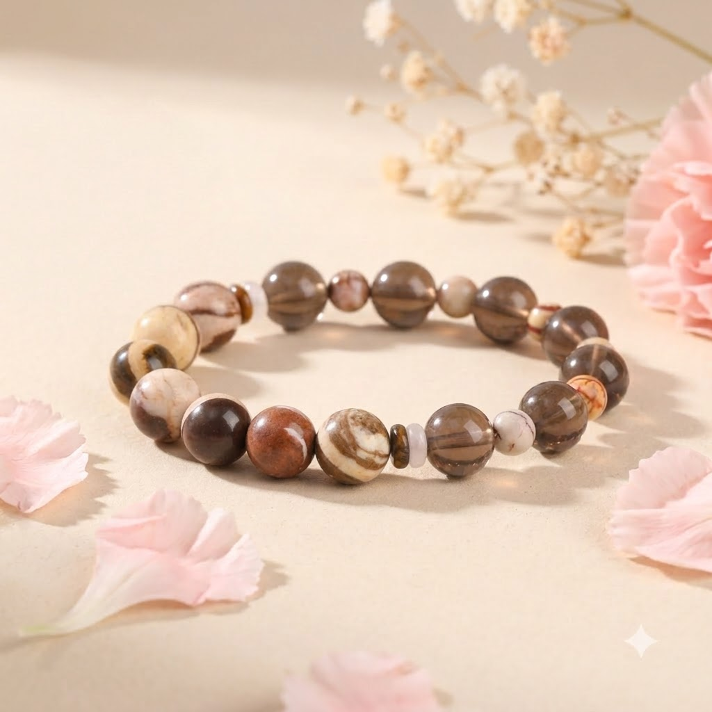 Smokey Quartz & Brown Agate Bracelet