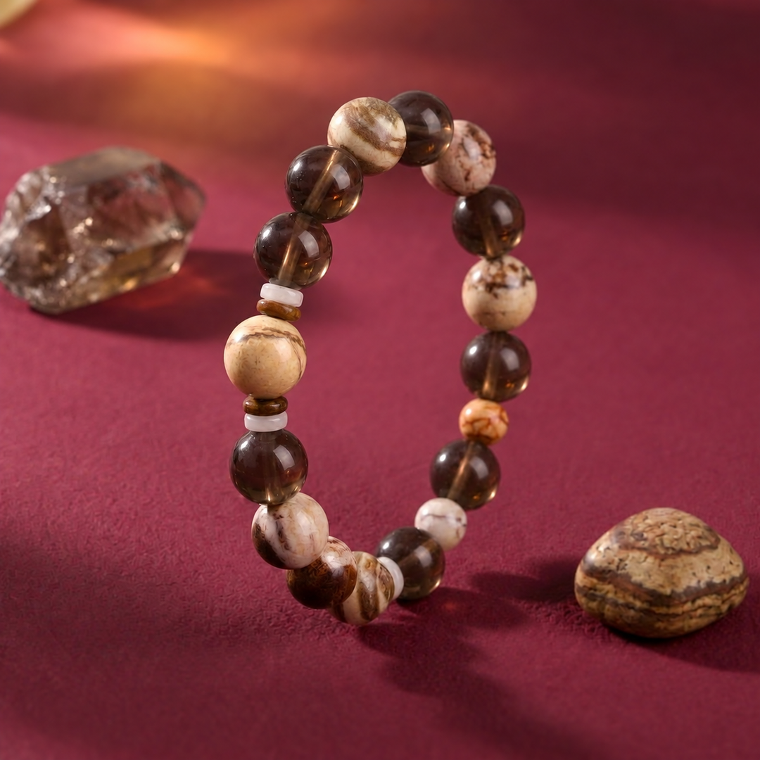Smokey Quartz & Brown Agate Bracelet