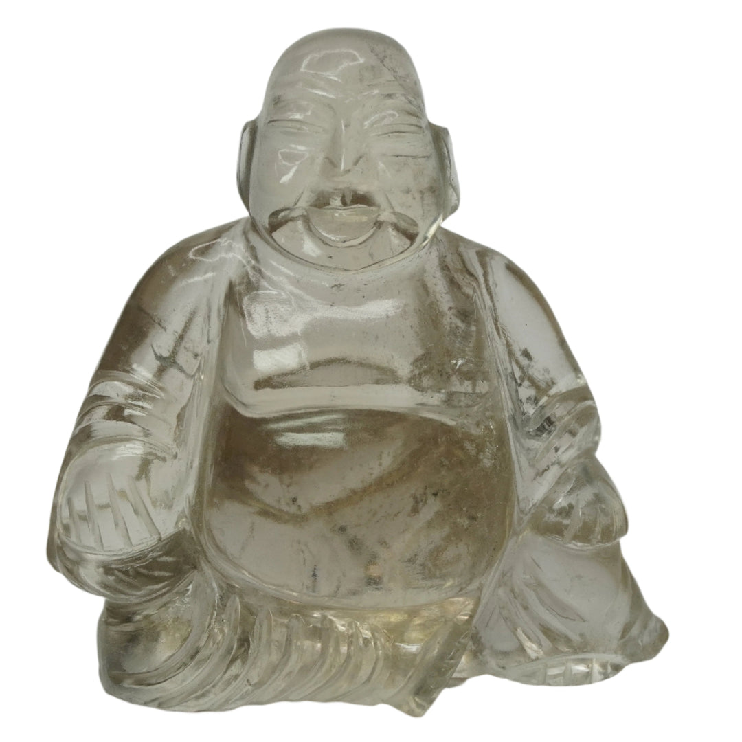 Smokey Quartz Laughing Buddha Idol