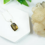 Load image into Gallery viewer, Smokey Golden Topaz Silver Pendant - Rectangle
