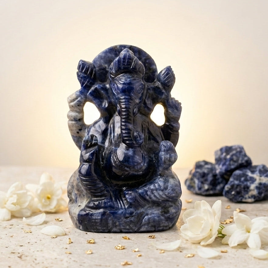 Sodalite Ganesha Idol