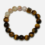 Load image into Gallery viewer, Tiger&#39;s Eye &amp; Golden Quartz Bracelet : Courage &amp; Prosperity
