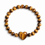 Tiger's Eye Bracelet: Heart Stone