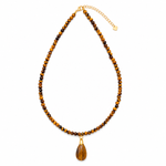 Load image into Gallery viewer, Tiger's Eye Necklace: with a Drop Pendant