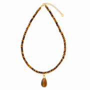 Tiger's Eye Necklace: with a Drop Pendant