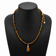 Tiger's Eye Necklace: with a Drop Pendant