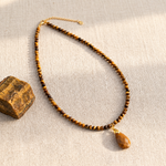 Load image into Gallery viewer, Tiger's Eye Necklace: with a Drop Pendant