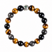 Tiger's Eye & Silver Obsidian Bracelet