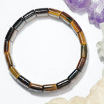 Load image into Gallery viewer, Tiger&#39;s Eye Bracelet: Boosts Self Confidence - Square Beads
