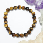 Load image into Gallery viewer, Tiger&#39;s Eye Bracelet: Boosts Self Confidence - Round Cut Beads 8mm
