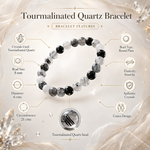 Load image into Gallery viewer, Tourmalinated Quartz Bracelet: Round Beads 8mm