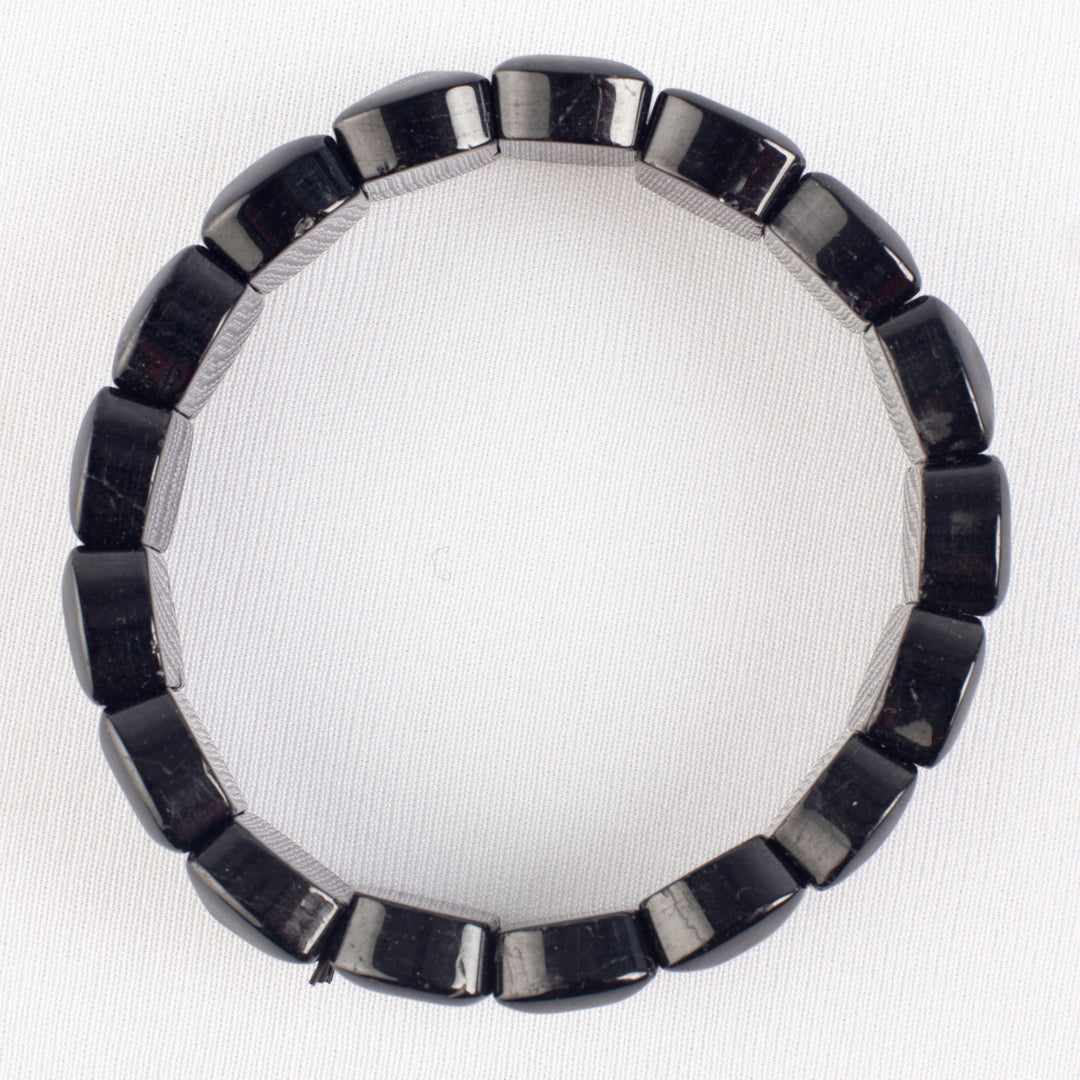 Black Tourmaline Bracelet: Protection - Oval Beads