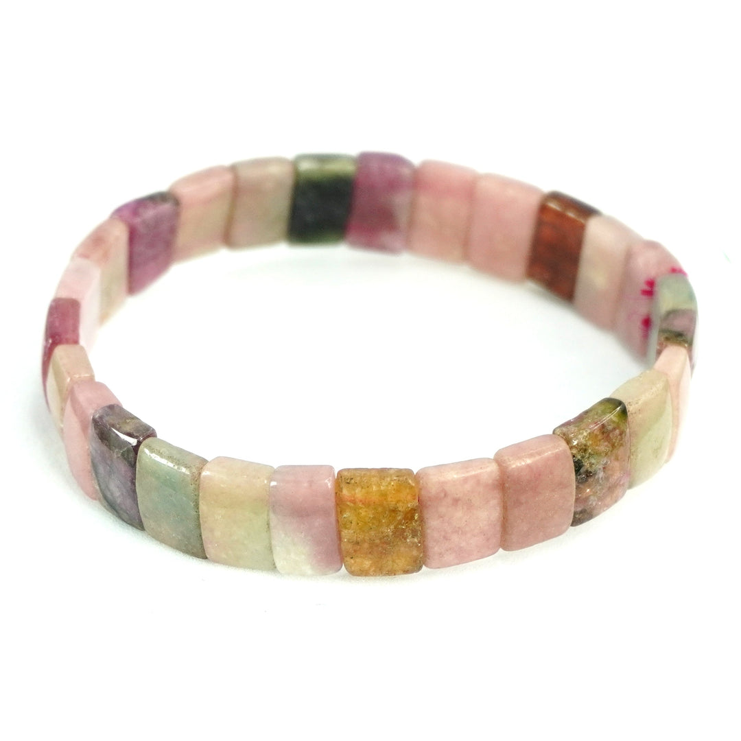 Tourmaline Multicolored Bracelet: Square Beads