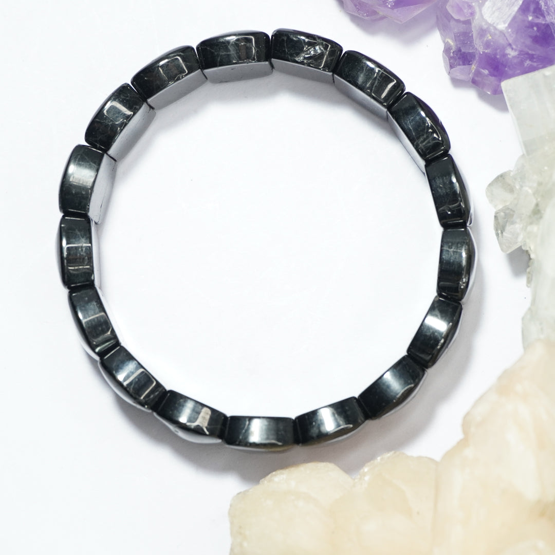 Black Tourmaline Bracelet: Protection - Oval Beads