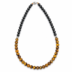 Load image into Gallery viewer, Tourmaline &amp; Tiger Eye Half-and-Half Daily Wear Necklace
