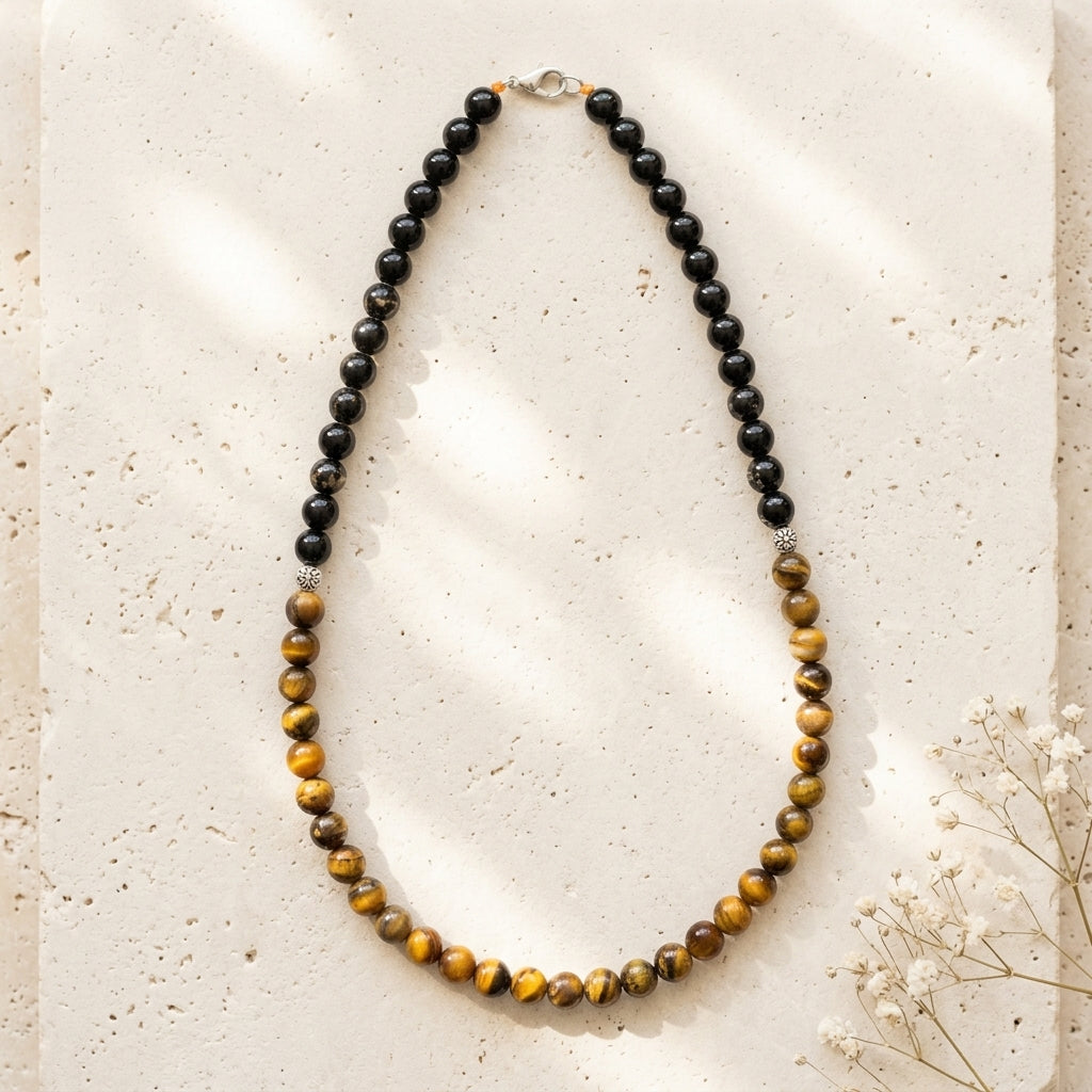 Tourmaline & Tiger Eye  Necklace