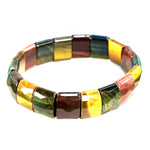 Load image into Gallery viewer, Tri-Coloured Tiger&#39;s Eye Bracelet: Boosts Self Confidence - Square Beads
