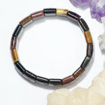 Tri-Coloured Tiger's Eye Bracelet: Boosts Self Confidence - Square Beads