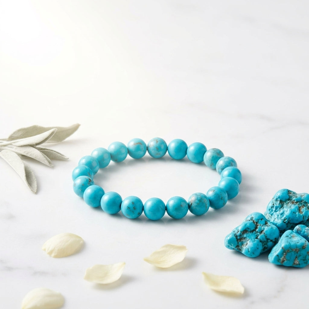 Turquoise Bracelet: Round Beads 8mm