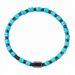 Load image into Gallery viewer, Turquoise &amp; Hematite Bracelet: Disc Cut Prop