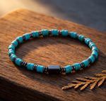 Load image into Gallery viewer, Turquoise &amp; Hematite Bracelet