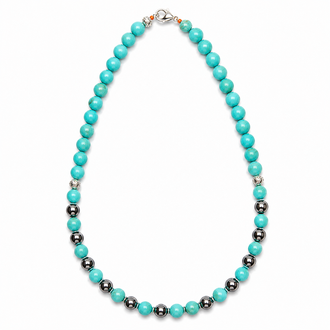 Turquoise & Hematite Daily Wear Necklace