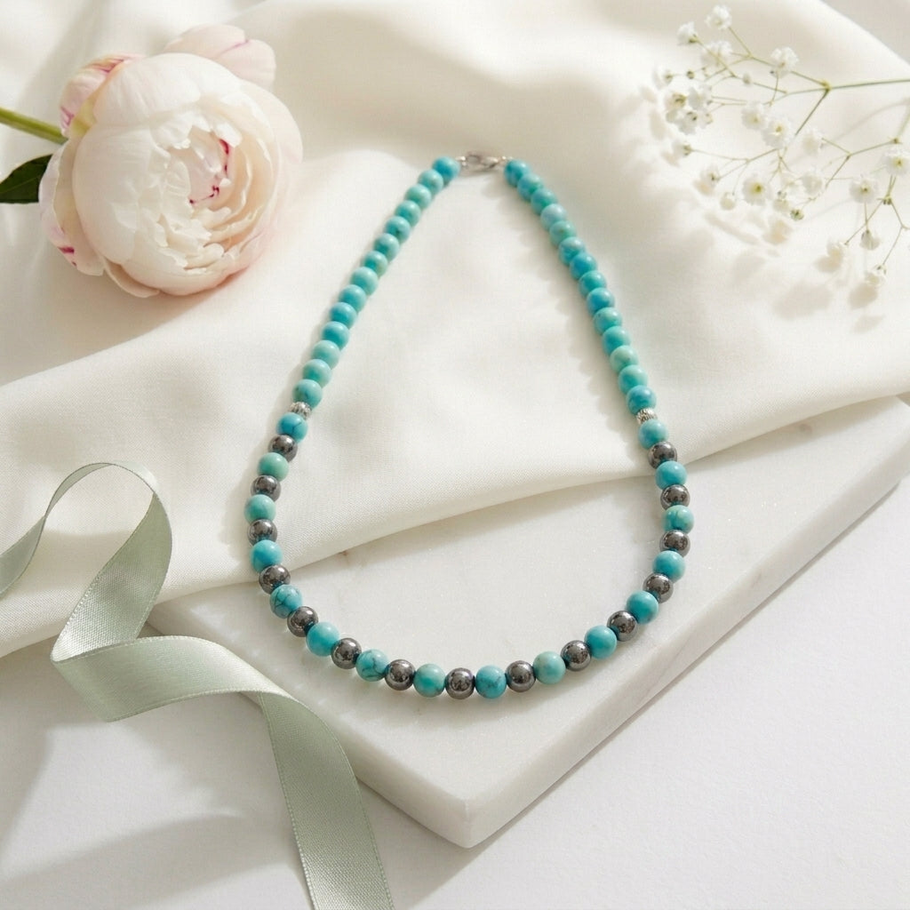 Turquoise & Hematite Daily Wear Necklace
