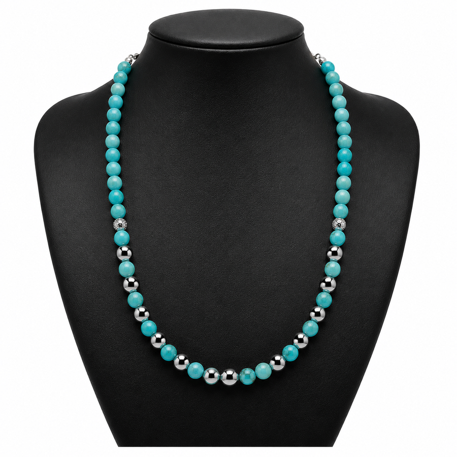 Turquoise & Hematite Daily Wear Necklace