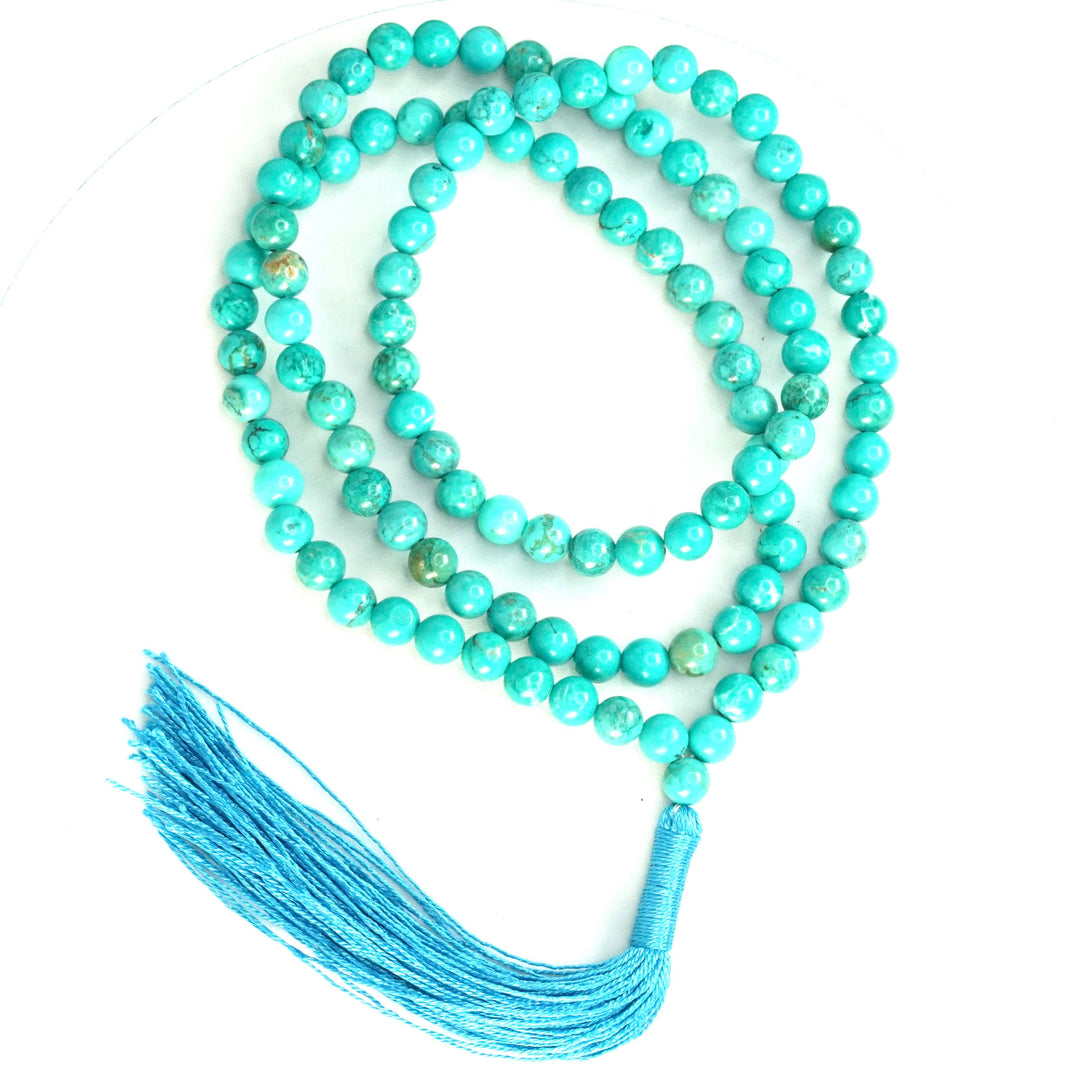 Turquoise Japamala - Round Plain Beads 8mm