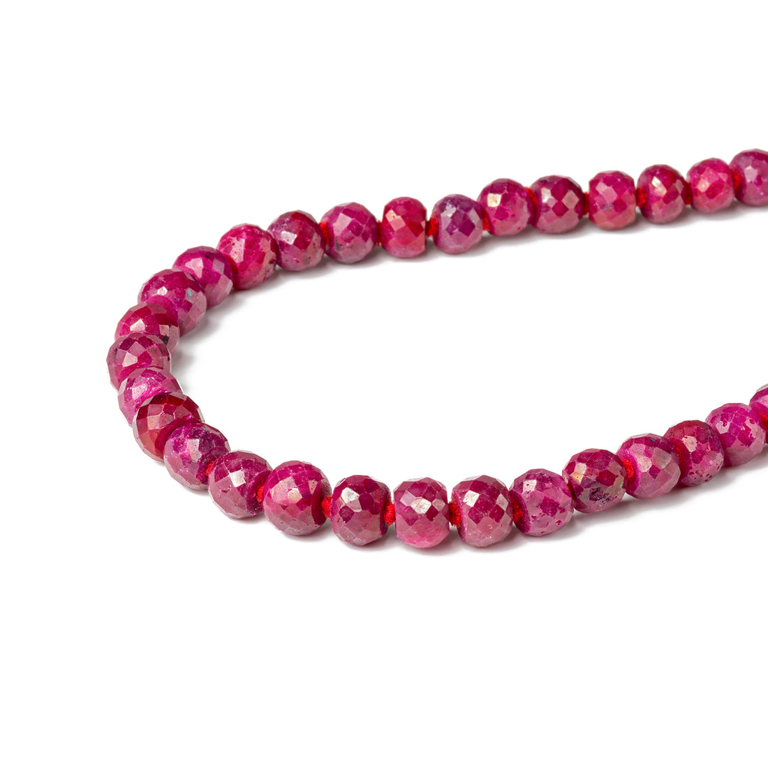Ruby Round Cut Beads Japamala 8mm