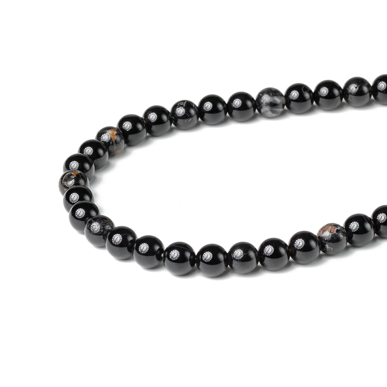 Tourmaline Black Round Plain Beads Japamala 8mm