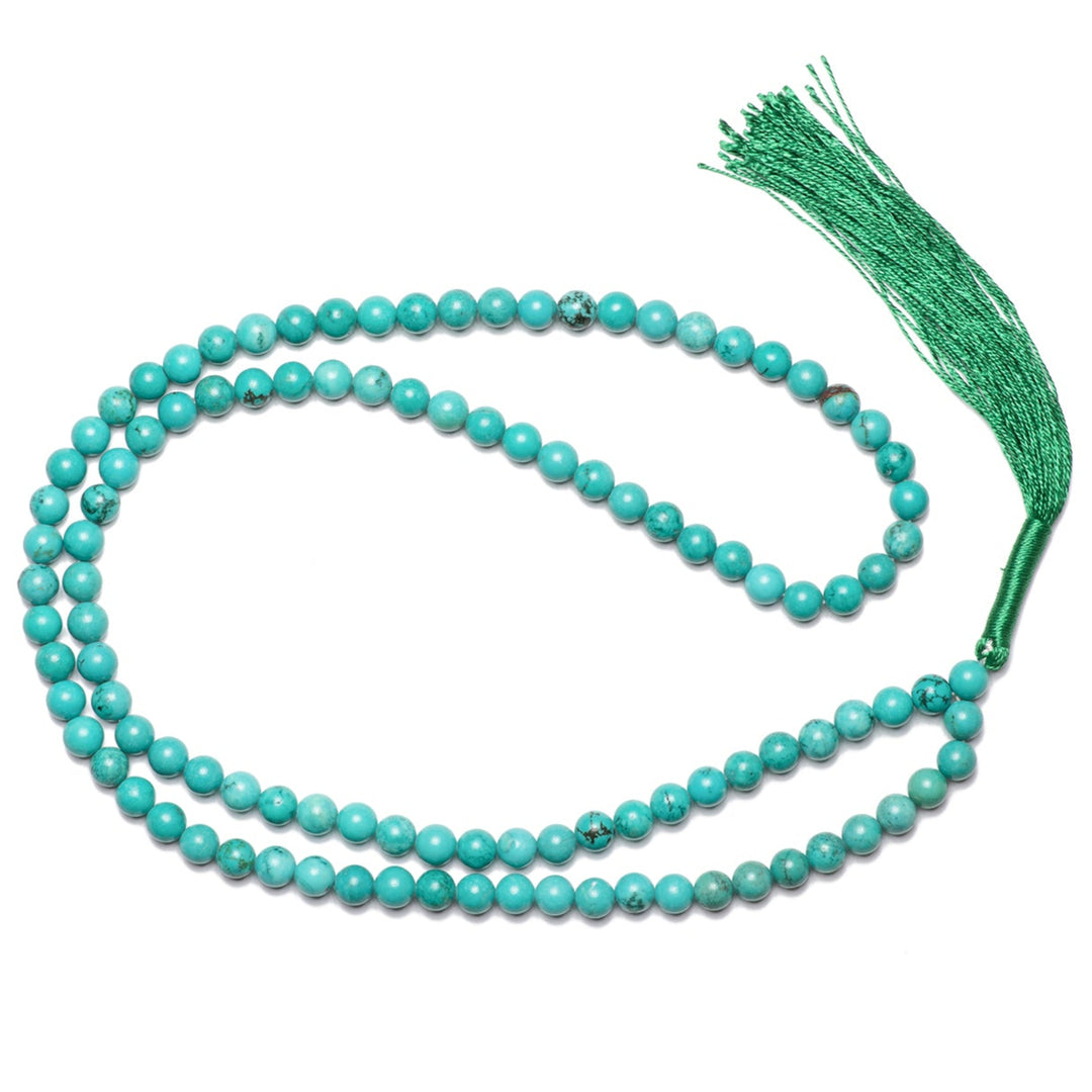 Turquoise Japamala - Round Plain Beads 8mm