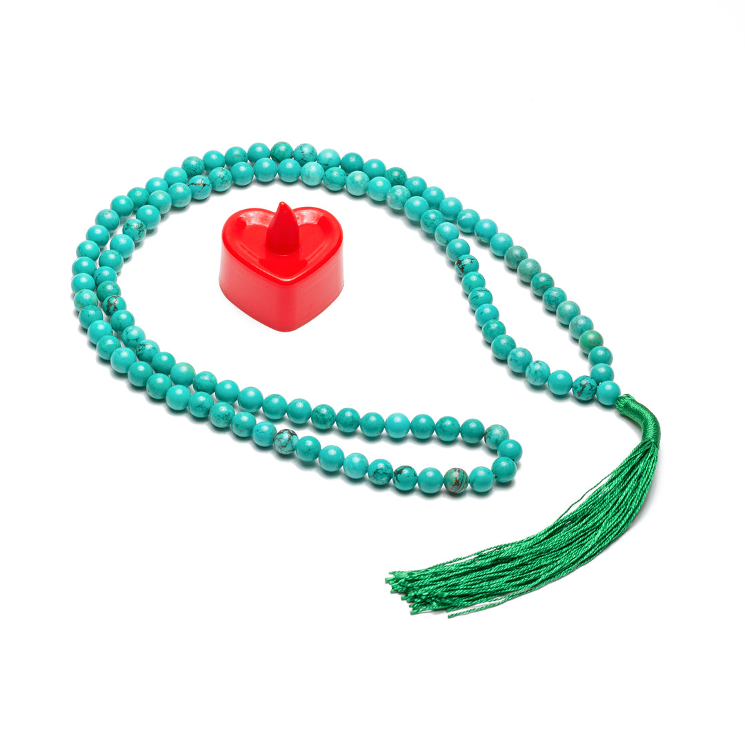 Turquoise Japamala - Round Plain Beads 8mm