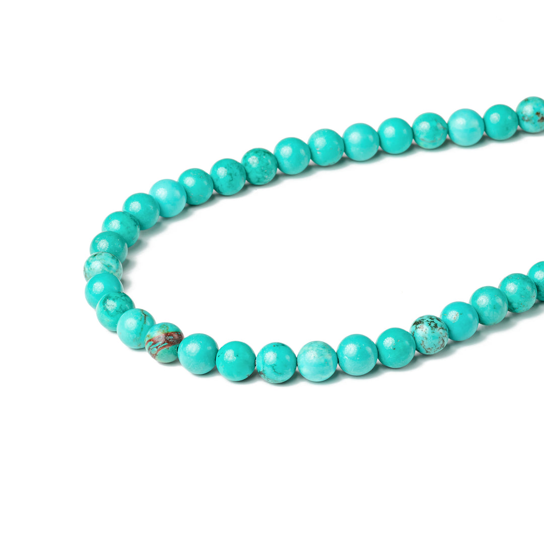 Turquoise Japamala - Round Plain Beads 8mm