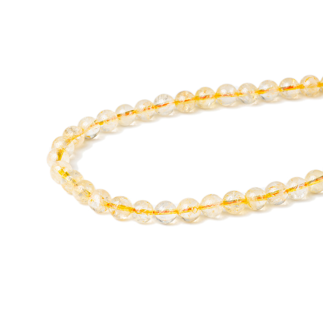 Citrine Japamala: Abundance - Round Plain Beads 8mm