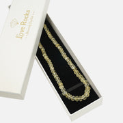 Citrine Necklace: Oval Beads 1 Layer with Pearl