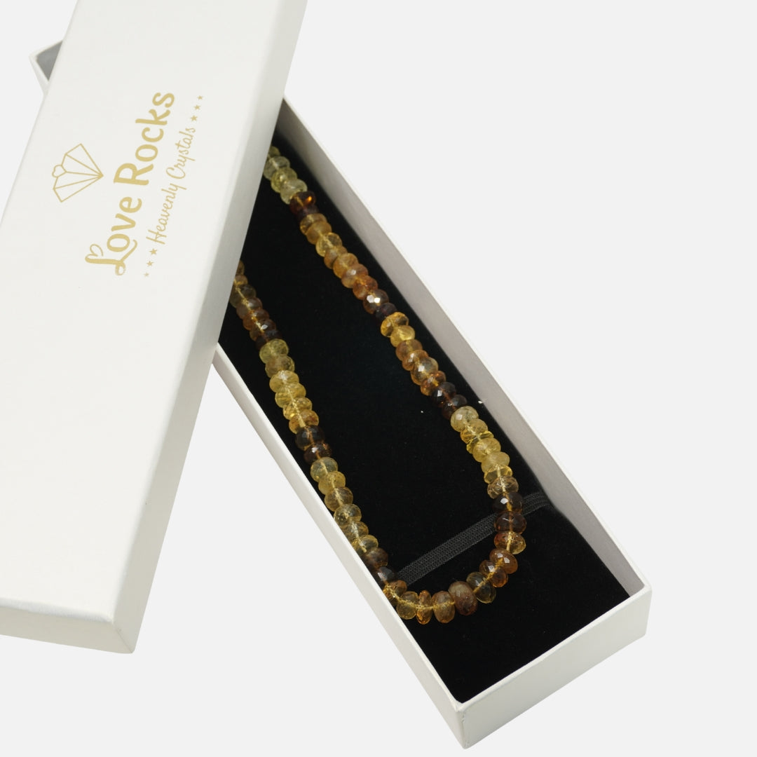 Citrine Necklace: Abundance - Oval Beads 1 Layer Shaded