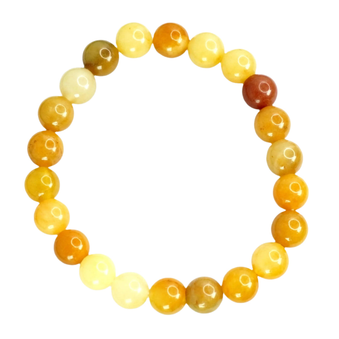 Yellow Aventurine Bracelet: Good Health - Round Beads 8mm