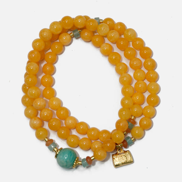 Yellow Chalcedony Multilayer Bracelet: Joy & Optimism - Love Rocks