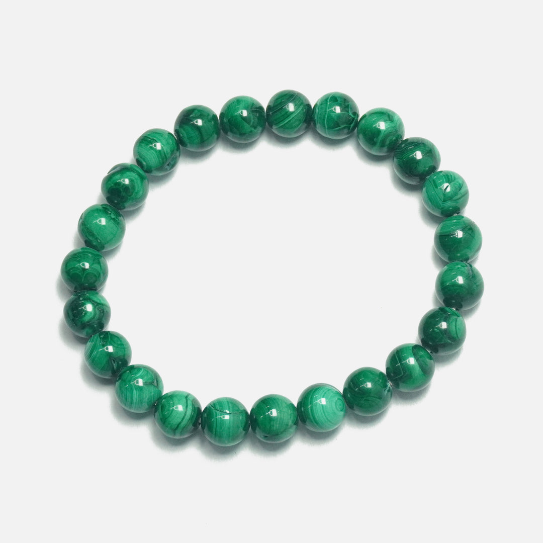 Malachite Bracelet: Transformation - Round Beads 8mm