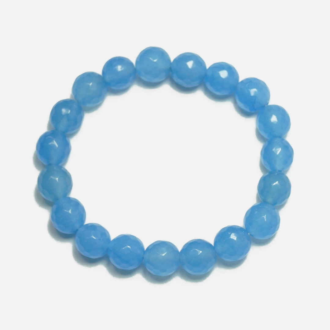 Blue Onyx Bracelet: Concentration - Round Cut Beads 10mm