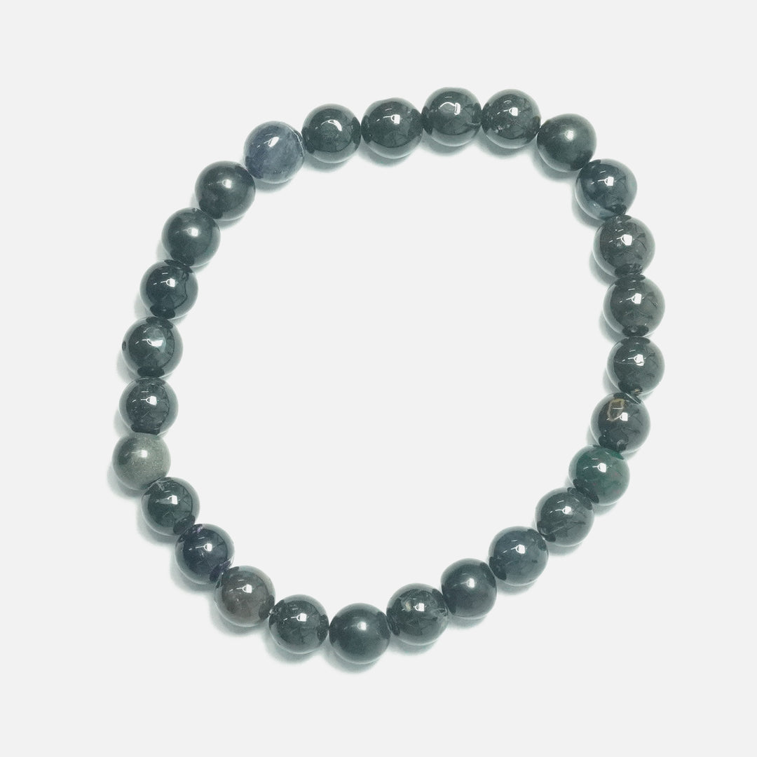 Black Obsidian Bracelet - Round Beads 6mm