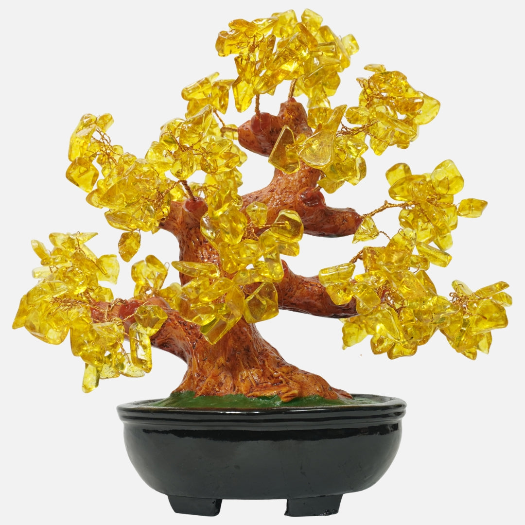 Citrine Crystal Tree (Black Wooden Base): Abundance & Positivity