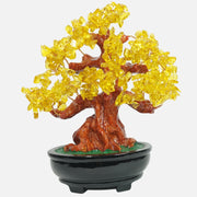 Citrine Crystal Tree (Black Wooden Base): Abundance & Positivity